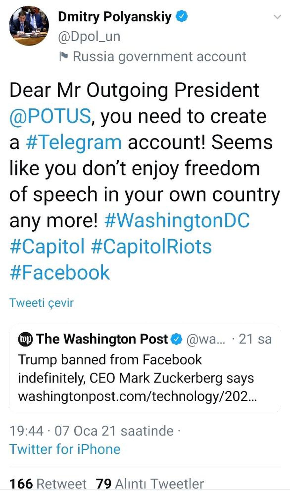 Rusya\'dan sosyal medya hesapları askıya alınan Trump\'a "Telegram aç" önerisi