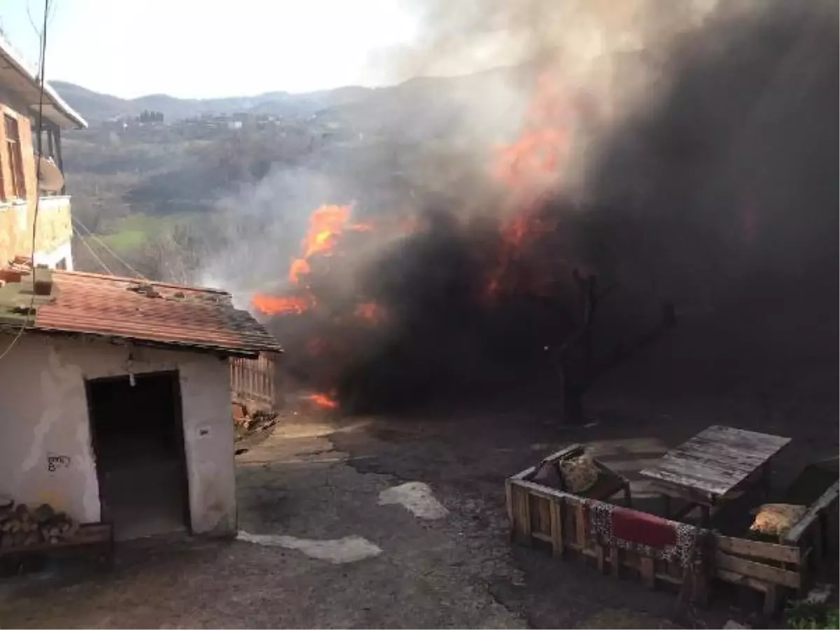 Traktörde başlayan yangın bütün binayı sardı