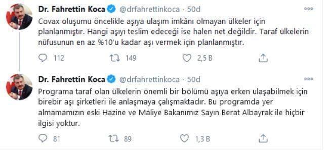 Türkiye, Berat Albayrak yüzünden mi aşı alamadı? Bakan Koca iddialara yanıt verdi