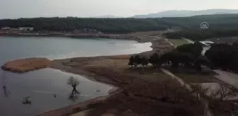 Pelitözü Göleti'nde yağış azlığı nedeniyle sular 30 metre çekildi