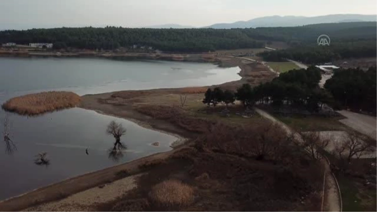 Pelitözü Göleti\'nde yağış azlığı nedeniyle sular 30 metre çekildi