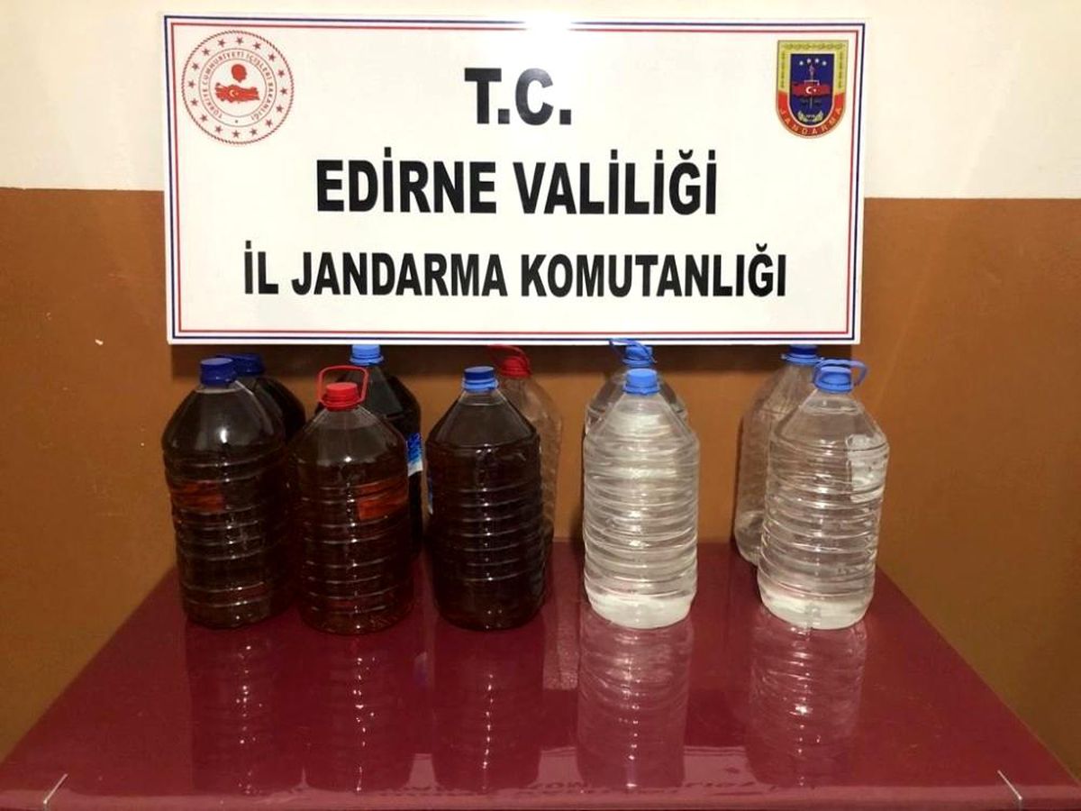 Edirne\'de 110 litre kaçak içki ele geçirildi