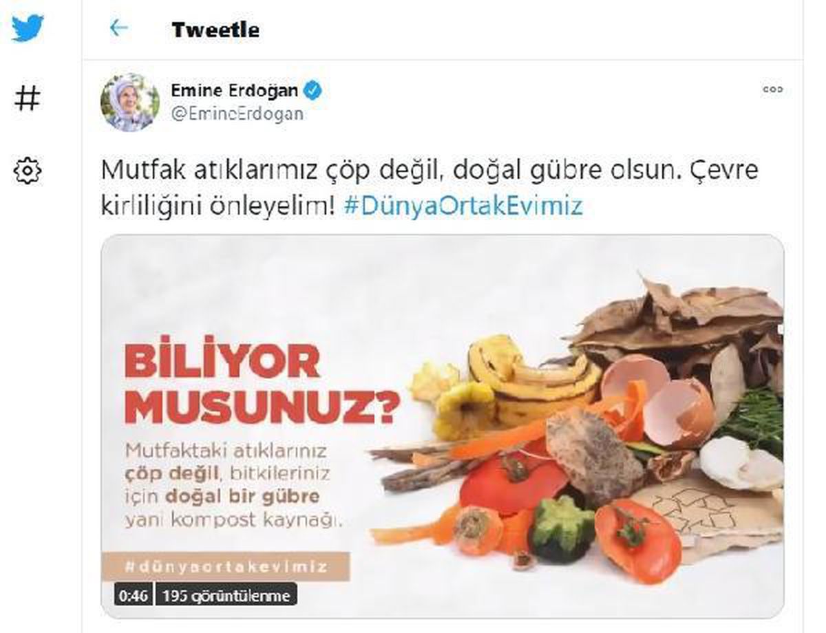 Emine Erdoğan: Çevre kirliliğini önleyelim