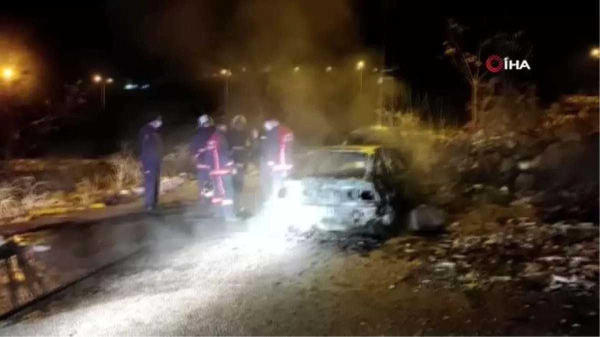 Ankara'da hırsızlar otomobili önce çaldılar sonra yaktılar