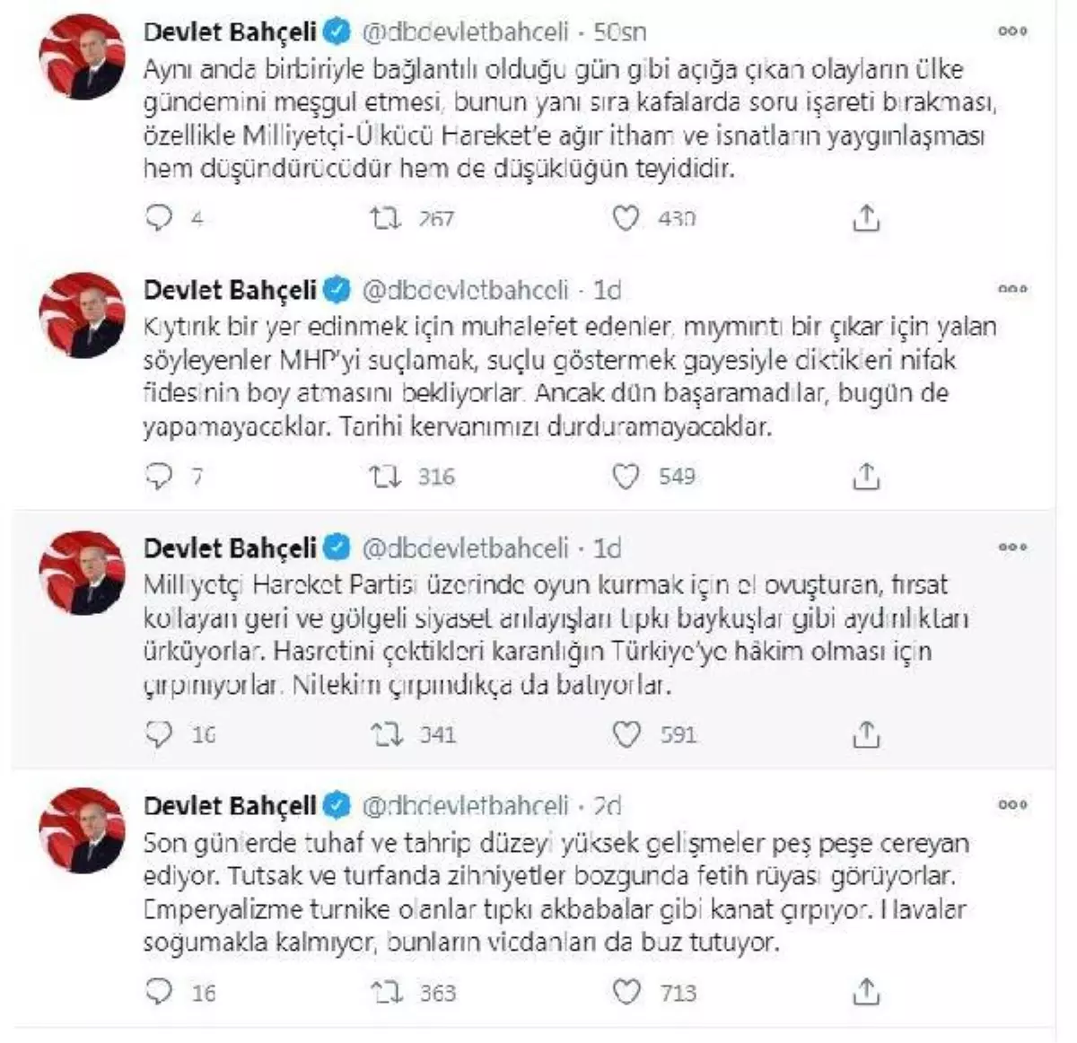 Bahçeli: MHP'nin sokakta işi yoktur
