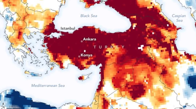 NASA, Türkiye'deki kuraklıkla ilgili harita yayınladı: Sadece barajlar değil yer altı suları da kritik seviyede
