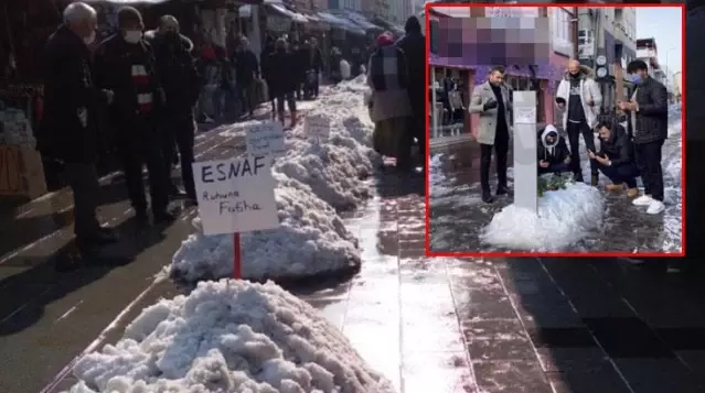 Pandemiden etkilenen işletmeciler kardan mezar yaptı: Esnaf öldü Pandemiden etkilenen işletmeciler kardan mezar yaptı: Esnaf öldü