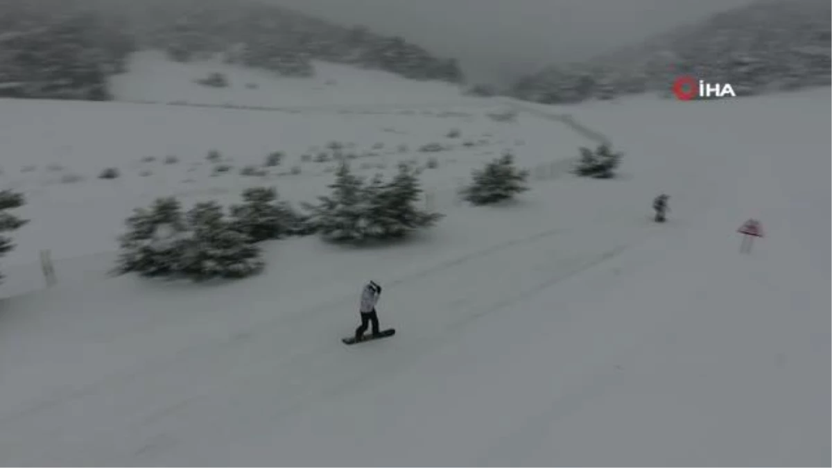 Yaylada snowboard heyecanı