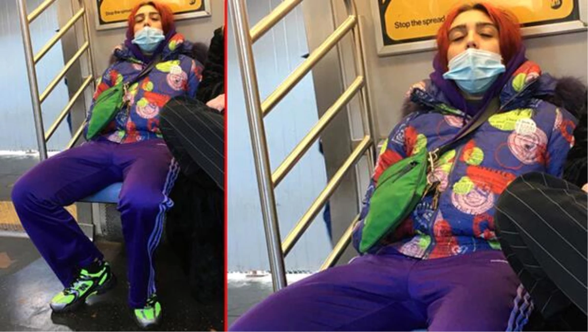Bu kez metroyu seçti: Yayılarak oturdu