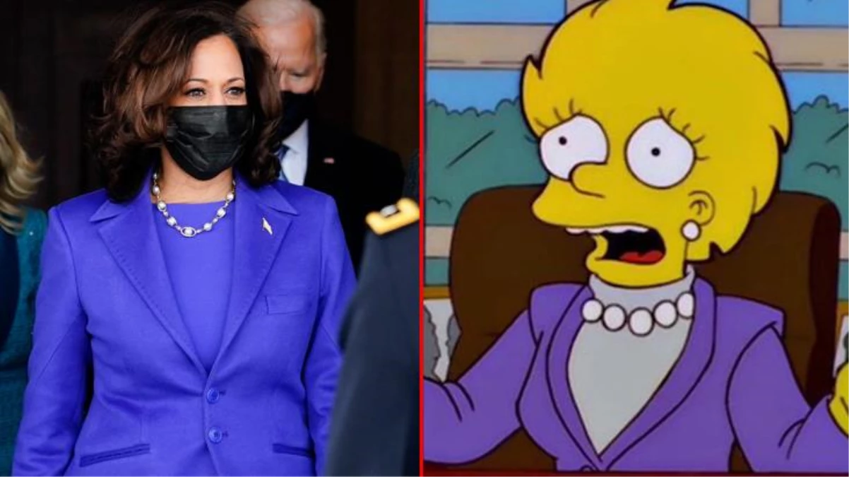 Simpsonlar yine gündemde! Kamala Harris\'in yemin törenindeki kıyafetini 20 yıl önceden bildiği iddia edildi