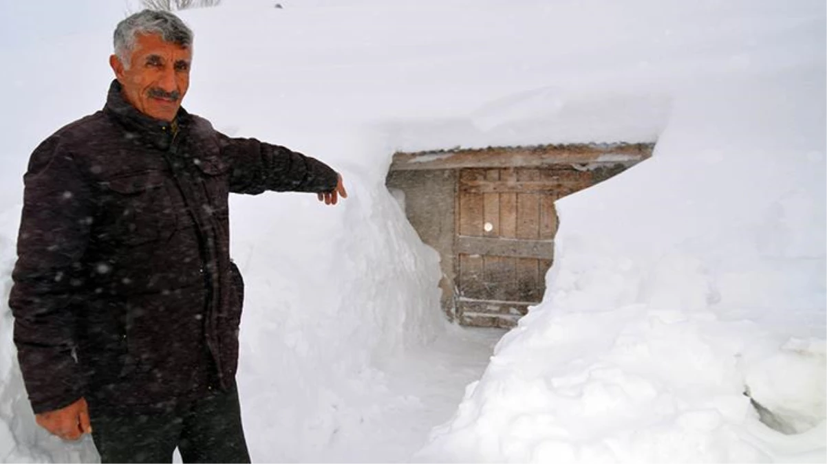 Muş\'ta bir köy tam anlamıyla kar altında! Evler kayboldu, iş makineleri bile giremiyor