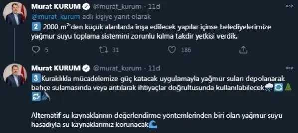 Kuraklık tehlikesi sonrası yeni düzenleme hayata geçti! Binalarda yağmur suyu toplama sistemi artık zorunlu