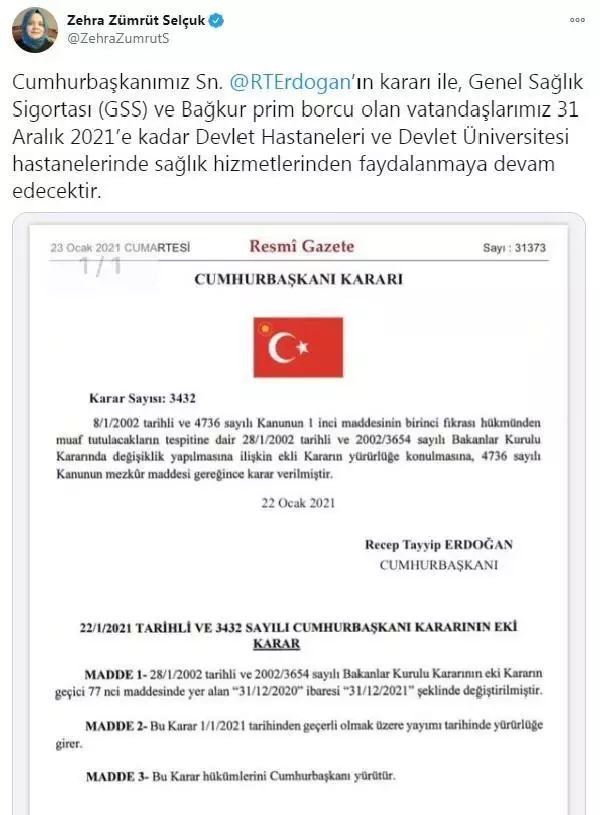 GSS ve Bağ-Kur prim borçluları 31 Aralık'a kadar sağlık hizmetlerinden yararlanmayı sürdürecek