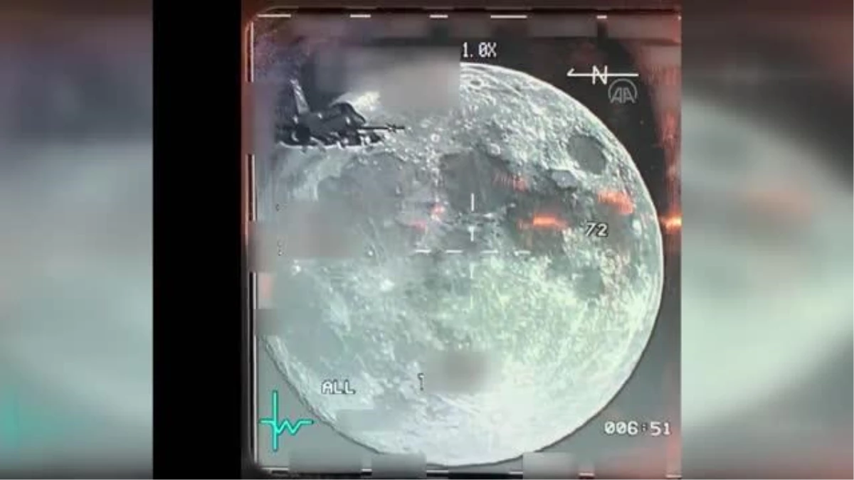 MSB, F-16 uçağının gece uçuşu sırasında sniper poda yansıyan dolunay görüntüsünü paylaştı