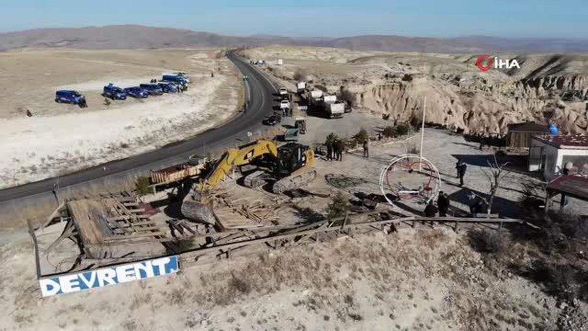 Kapadokya'da 25 kaçak yapı daha yıkıldı