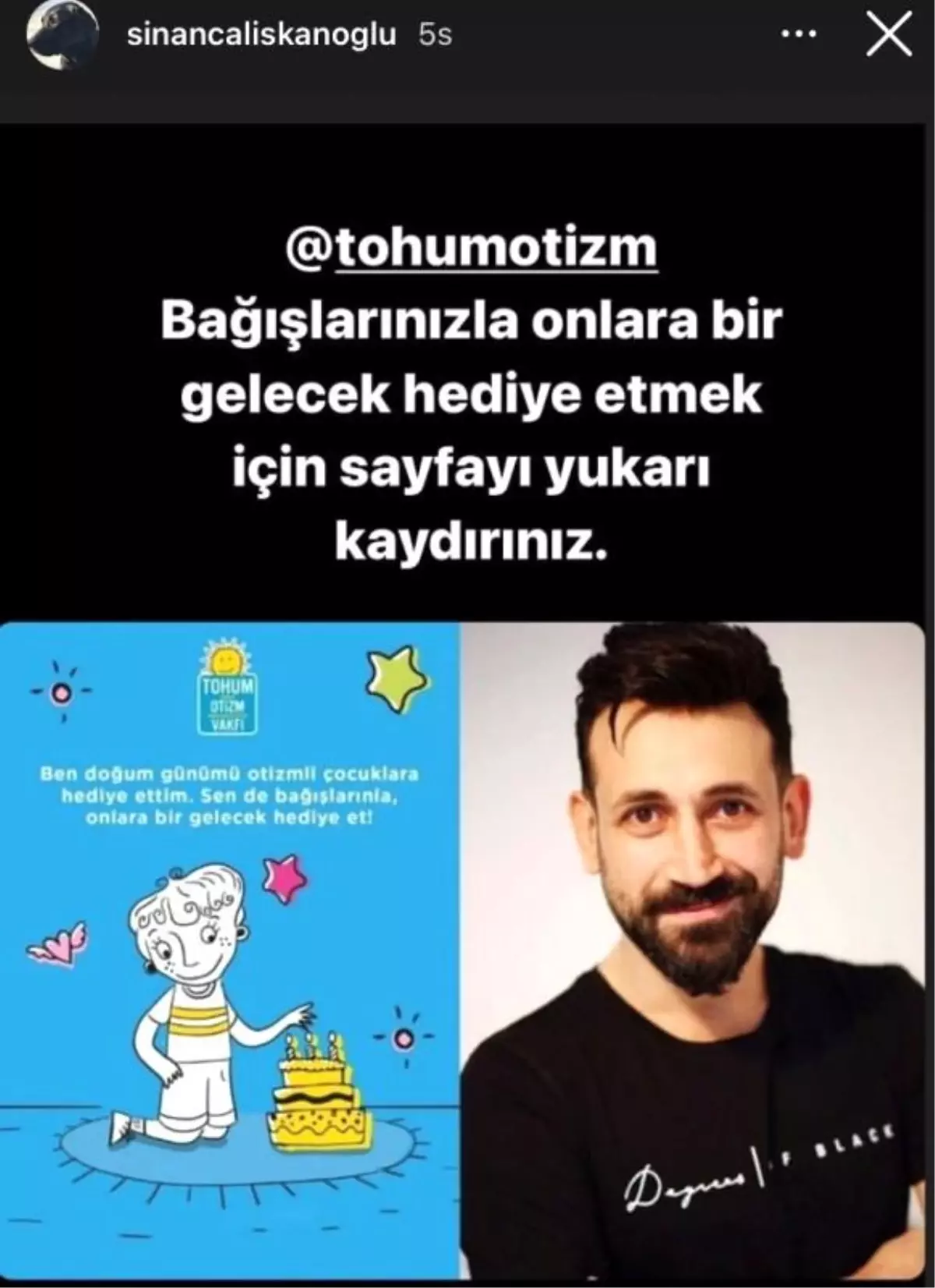 Sinan Çalışkanoğlu doğum gününü Tohum Otizm Vakfına bağışlıyor!