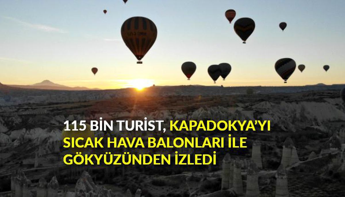 115 bin turist, Kapadokya\'yı sıcak hava balonları ile gökyüzünden izledi