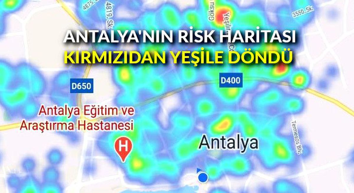 Antalya\'nın risk haritası kırmızıdan yeşile döndü