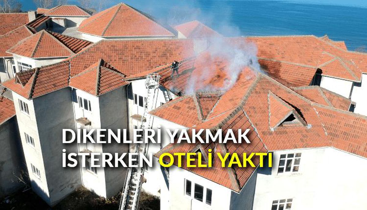 Dikenleri yakmak isterken oteli yaktı