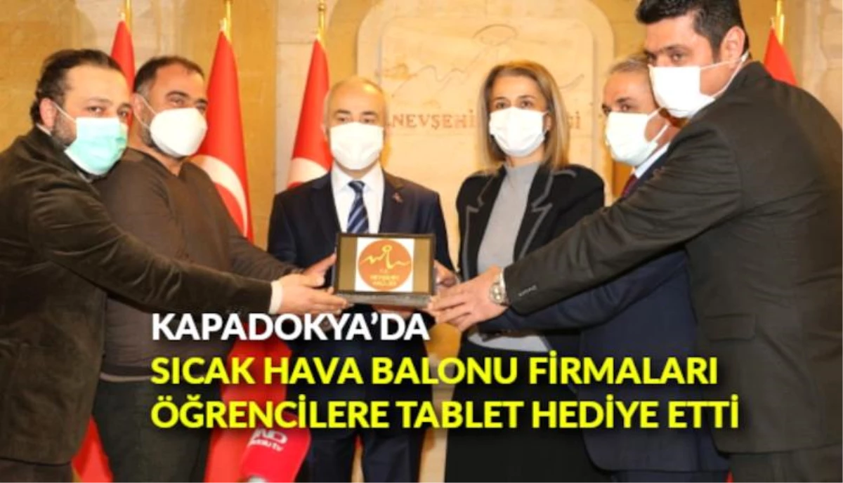 Kapadokya\'da sıcak hava balonu firmaları öğrencilere tablet hediye etti