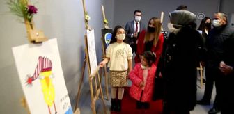 Küçük kız salgın sürecinde yaptığı resimlerden sergi açtı