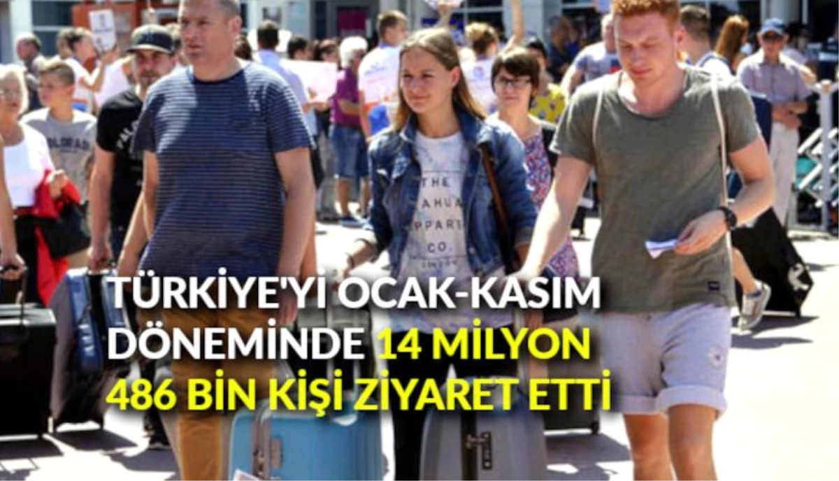 Türkiye\'yi Ocak-Kasım döneminde 14 milyon 486 bin kişi ziyaret etti