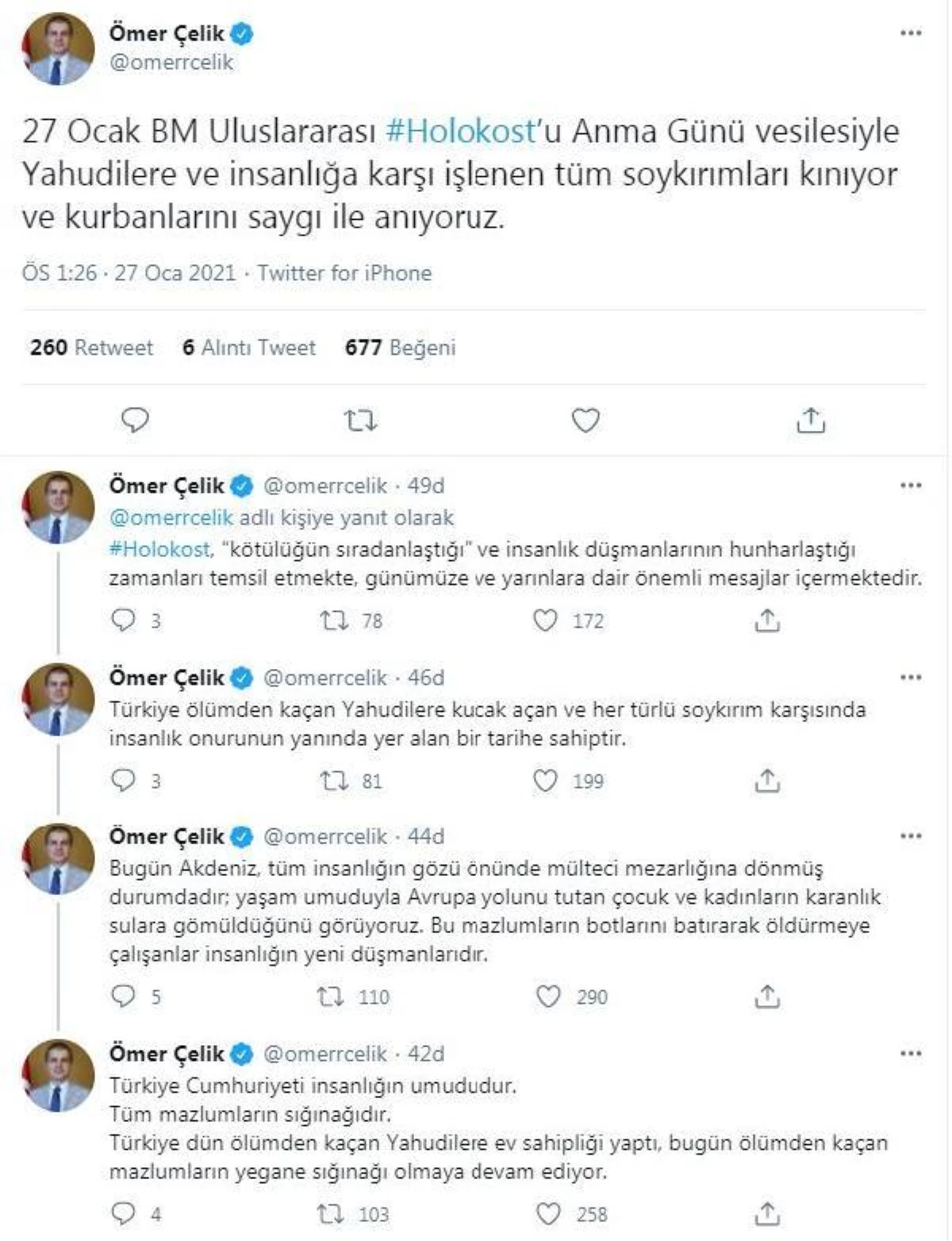 AK Parti\'li Çelik: İnsanlığa karşı işlenen tüm soykırımları kınıyoruz