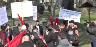 Kuzey Makedonya'da düzenlenen protestoda gerginlik yaşandı