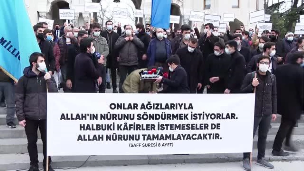 AGD, Boğaziçi Üniversitesi önünde Kabe fotoğrafının yere serilmesini protesto etti