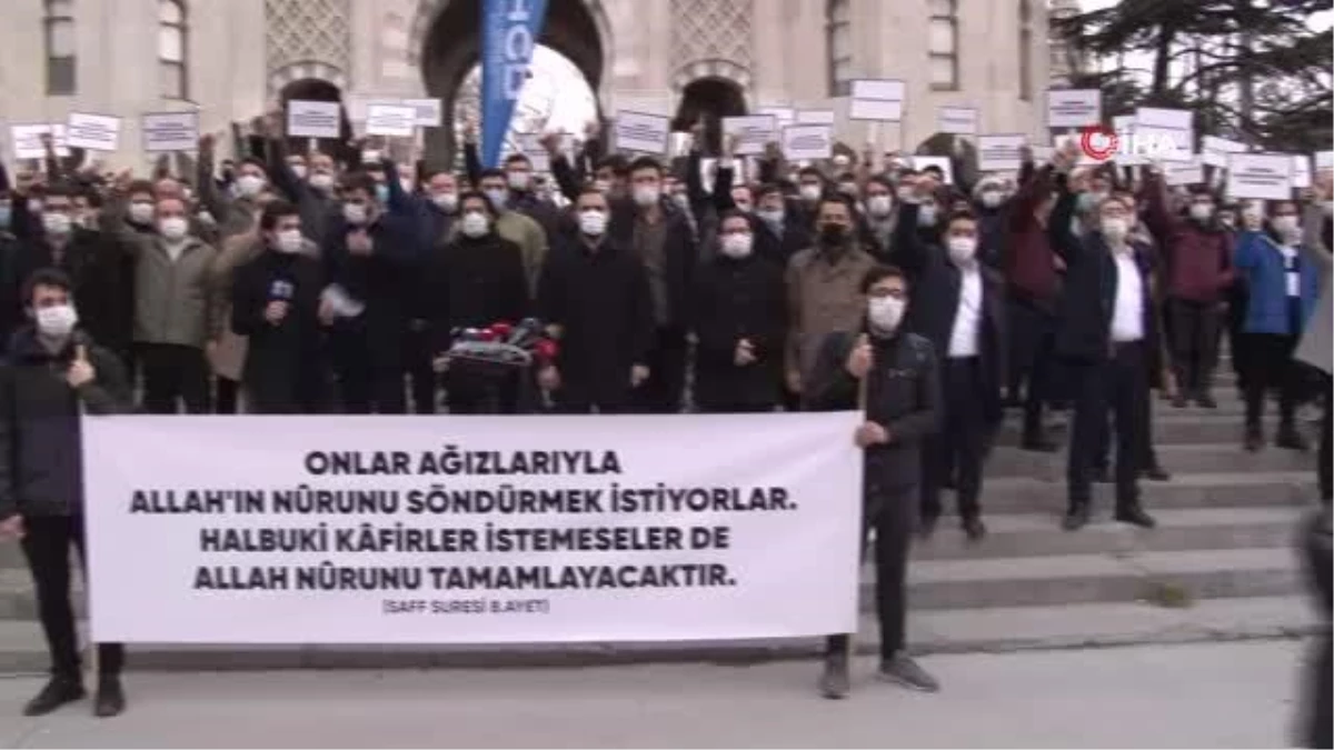 Kabe fotoğrafının yere serilmesi Beyazıt\'ta protesto edildi