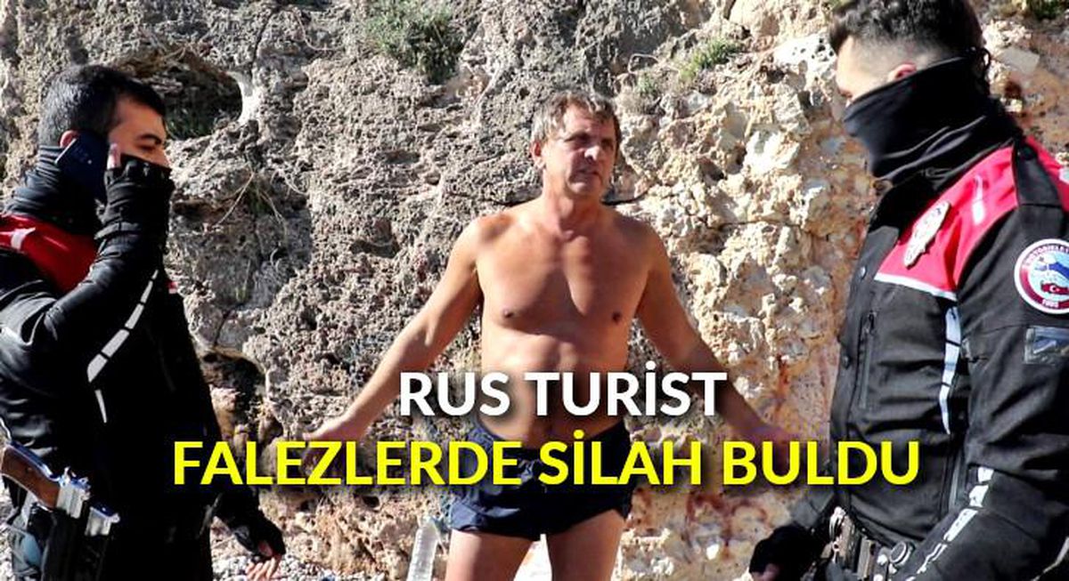 Rus turist falezlerde silah buldu