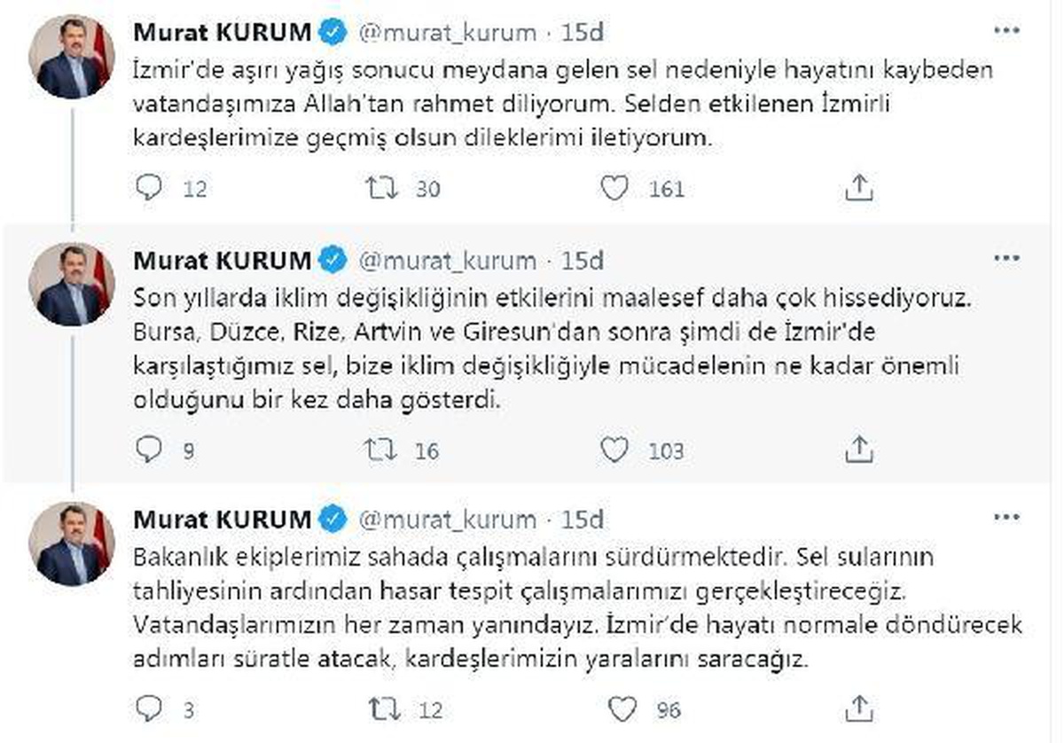 Bakan Kurum: İzmir\'de kardeşlerimizin yaralarını saracağız