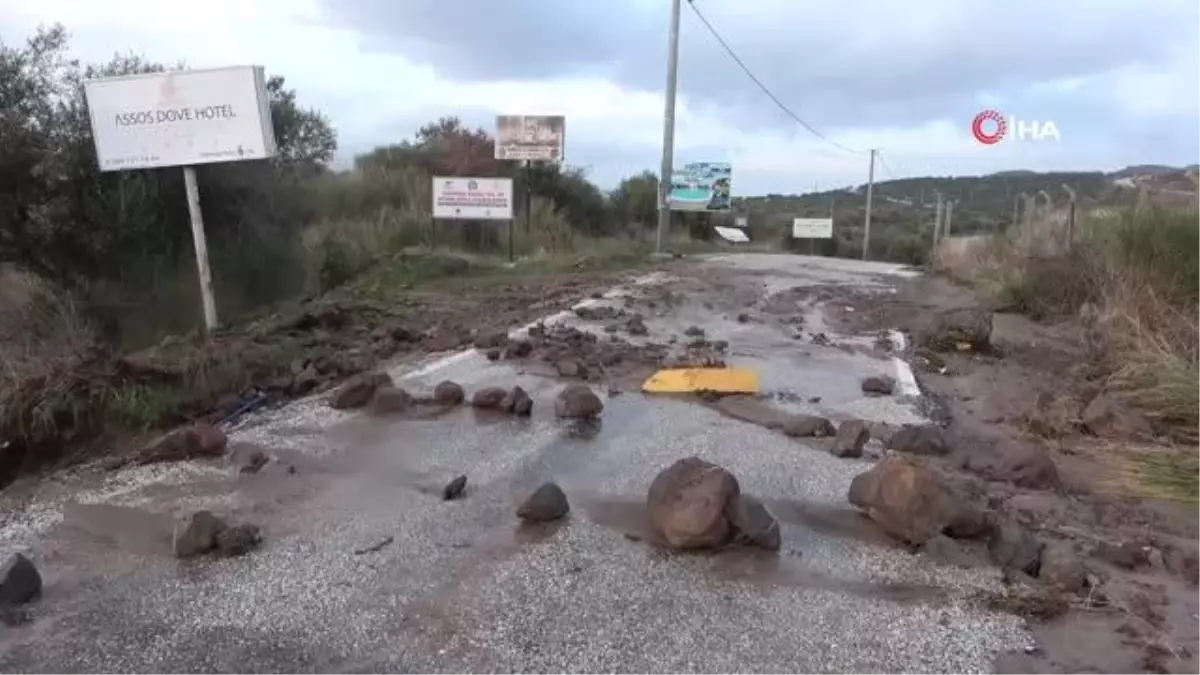 Çanakkale\'de şiddetli yağış sonrası Assos\'ta bazı kamp alanlarını su bastı