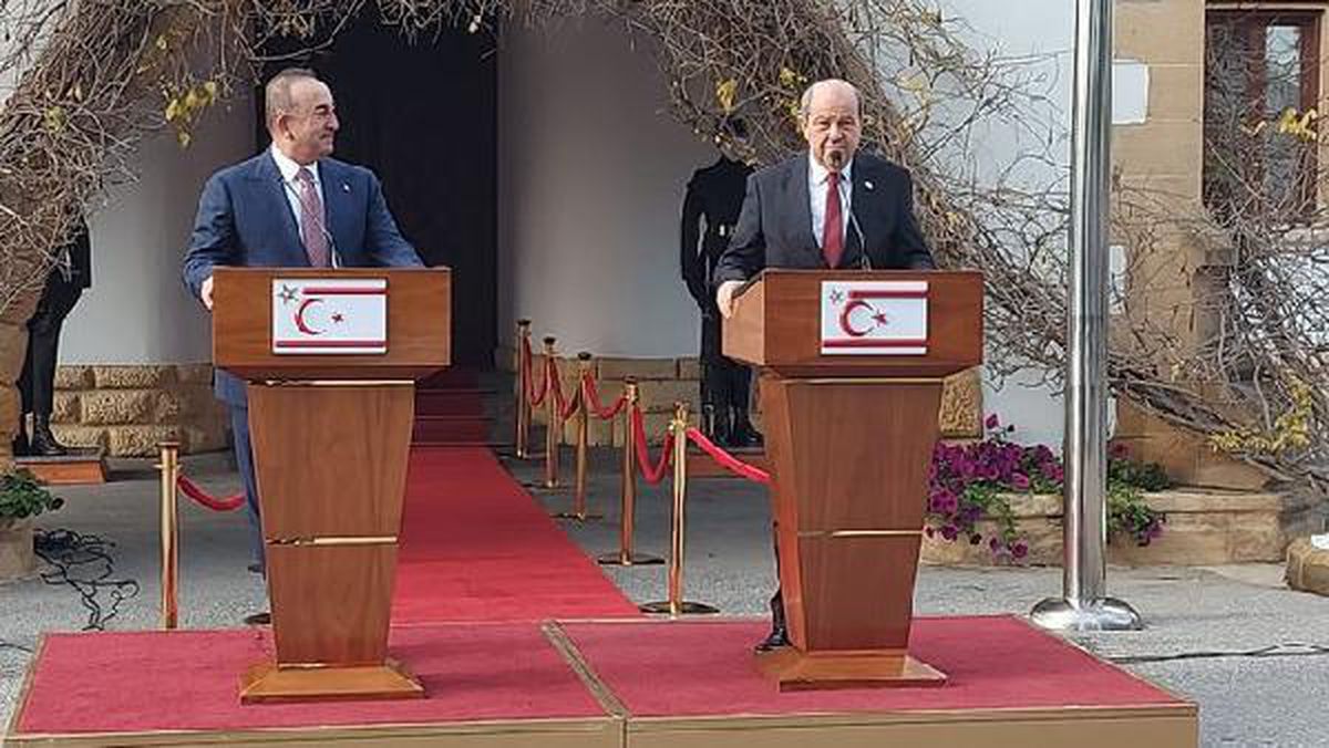 Dışişleri Bakanı Çavuşoğlu, KKTC Cumhurbaşkanı Tatar ile ortak basın toplantısında konuştu: (2)
