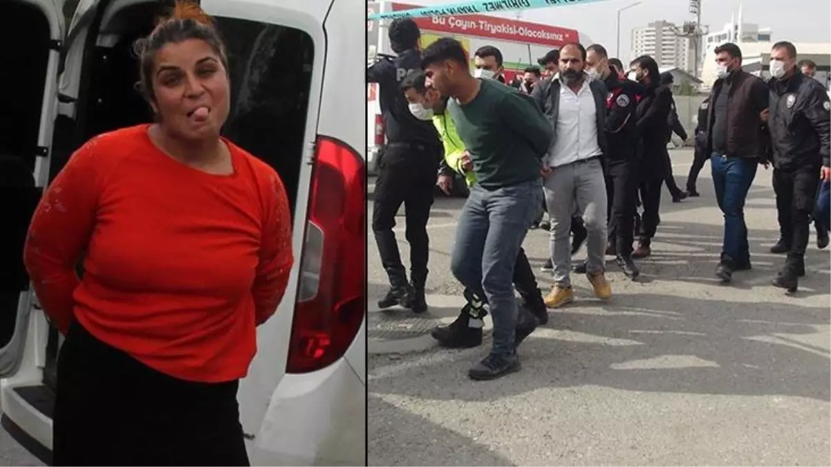 Taşlı, tüfekli, bıçaklı, sopalı kavgaya gözaltına alınan kadının dil çıkarması damga vurdu
