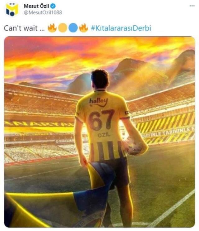 Mesut Özil, yaptığı paylaşımla derbi ateşini yaktı: Sabırsızlanıyorum