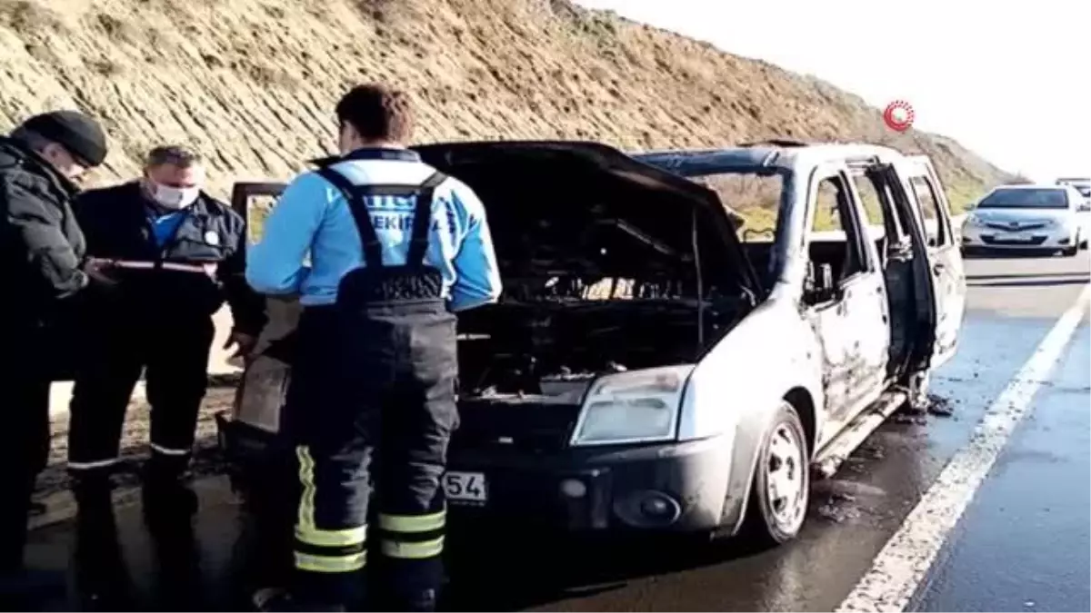 2 kişinin ölümden döndüğü yanan araçtan geriye hurda yığını kaldı