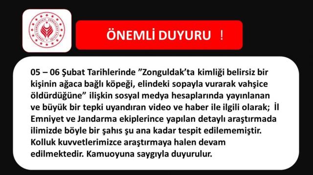 Zonguldak'ta bir zalimin ağaca bağlı köpeği sopayla döverek öldürmesi sosyal medyada infial yarattı