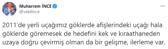 Milli Uzay Programı'na muhalefetten ilk yorum Muharrem İnce'den geldi