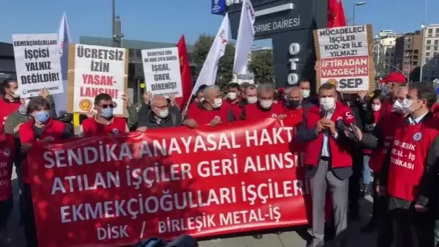 Çorum'da işten çıkarılan işçiler, İstanbul'da oturma eylemi yaptı