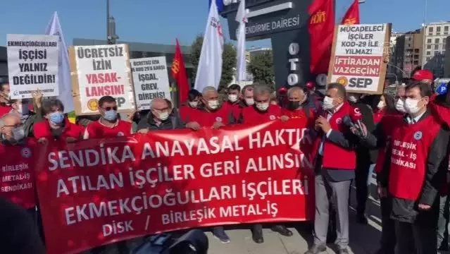 Çorum'da işten çıkarılan işçiler, İstanbul'da oturma eylemi yaptı