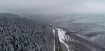 Drone - Bolu Dağı'nda kar yağışı etkili oluyor