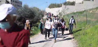 Son dakika haberleri | İsrail askerleri ağaç diken Filistinlilere müdahale etti