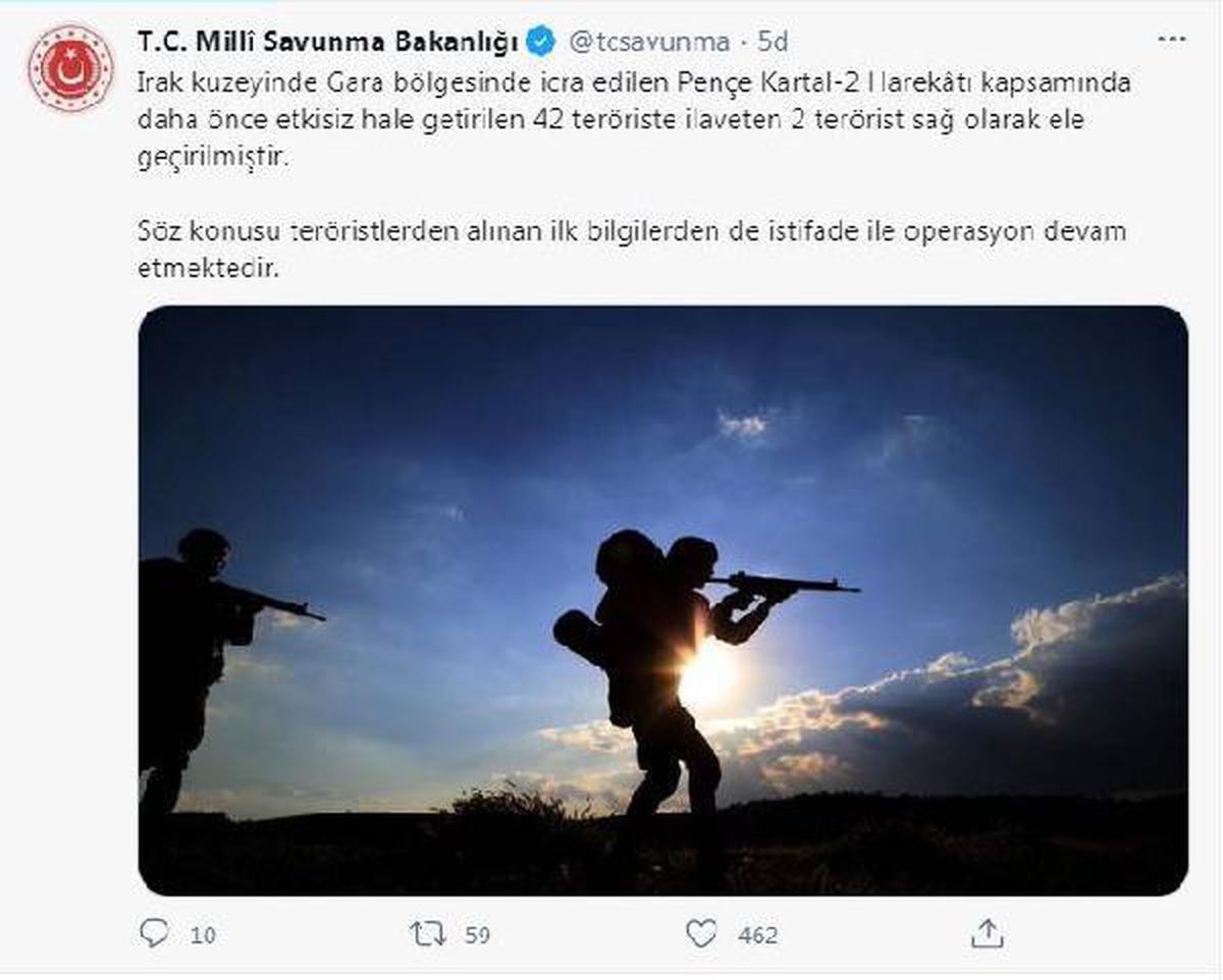 Pençe Kartal-2 Harekatı kapsamında 2 terörist sağ olarak ele geçirildi