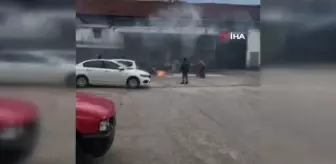 Yıkamaya getirdiği aracı küle döndü