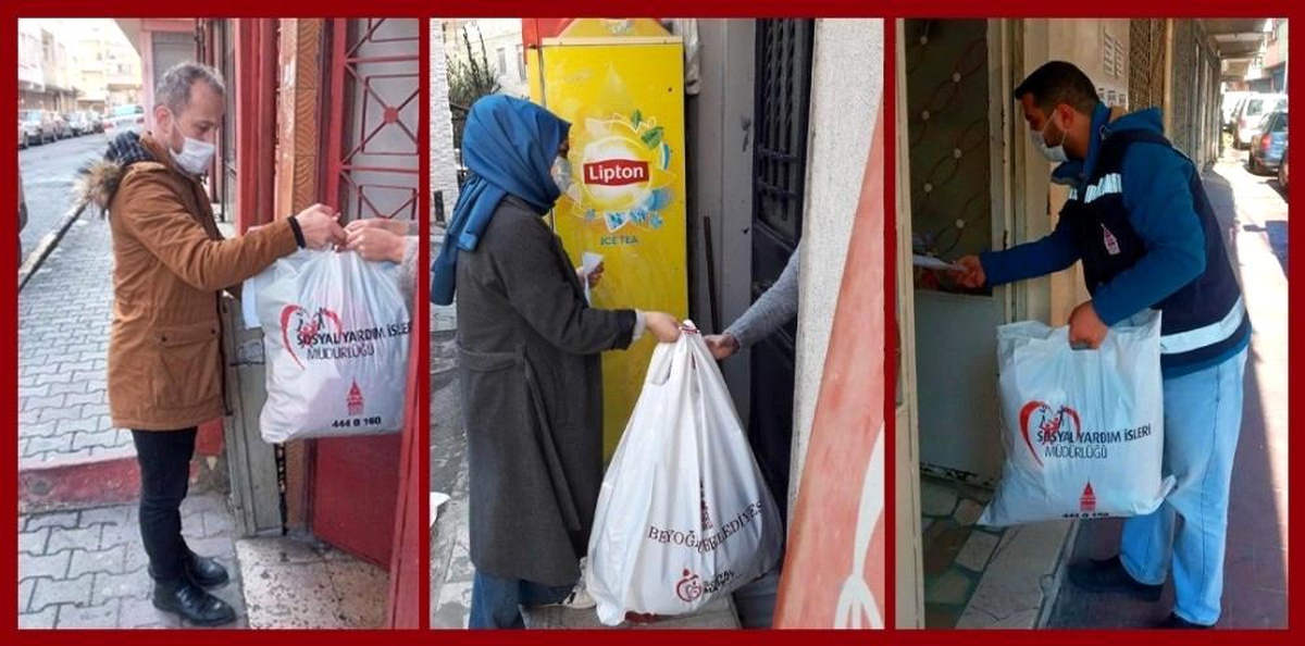 Beyoğlu\'nda sosyal marketten ihtiyaç sahiplerine kışlık giysi yardımı