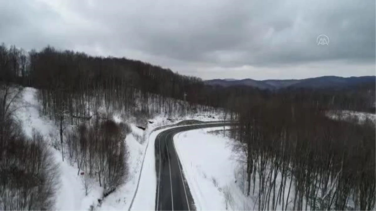 KIRKLARELİ - (Drone) - Yıldız Dağları ve longoz ormanları kar yağışıyla beyaza büründü