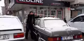 Osmancık'ta kar yağışı kenti beyaza bürüdü