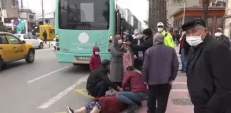 Halk otobüsünden düşen kadın yaralandı