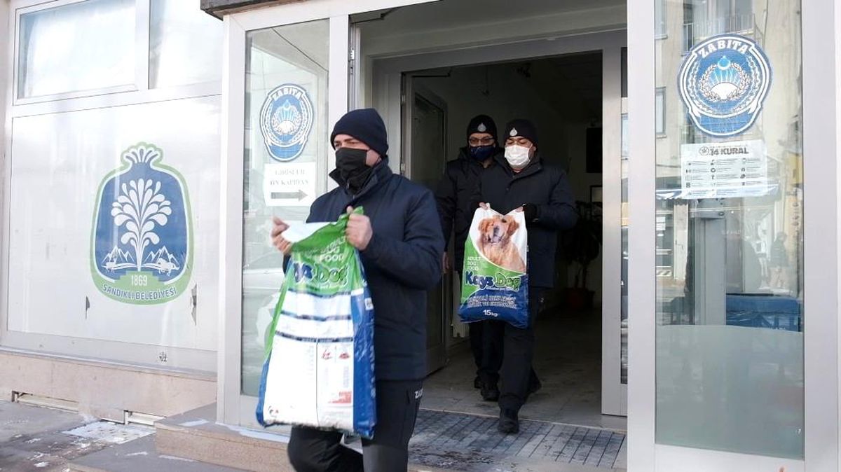 Sandıklı\'da sokak hayvanları unutulmadı